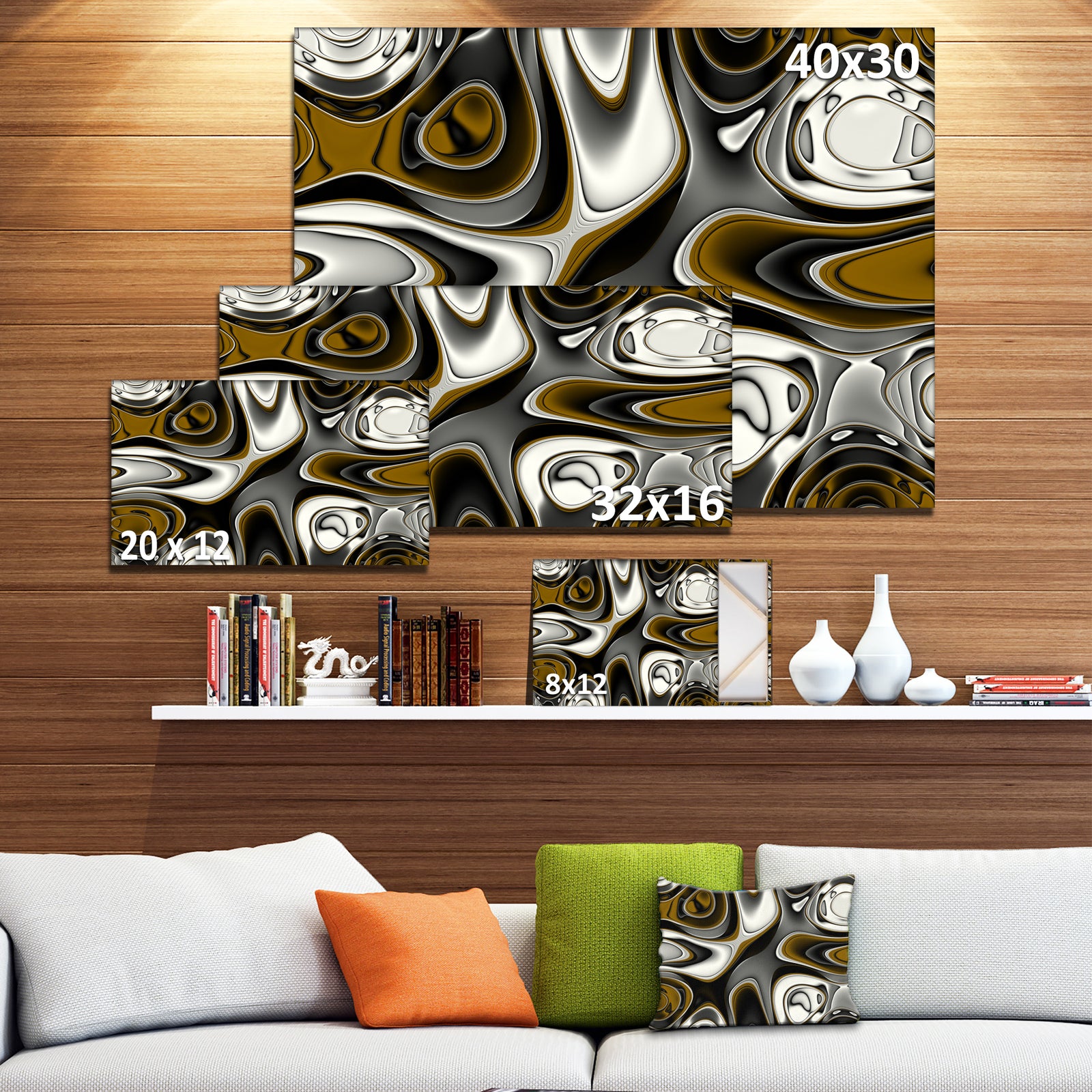 Fantastic Fractal Abstract Pattern - Large Abstract Canvas Artwork