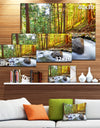 Creek Flowing Through Forest - Landscape Artwork Canvas Print