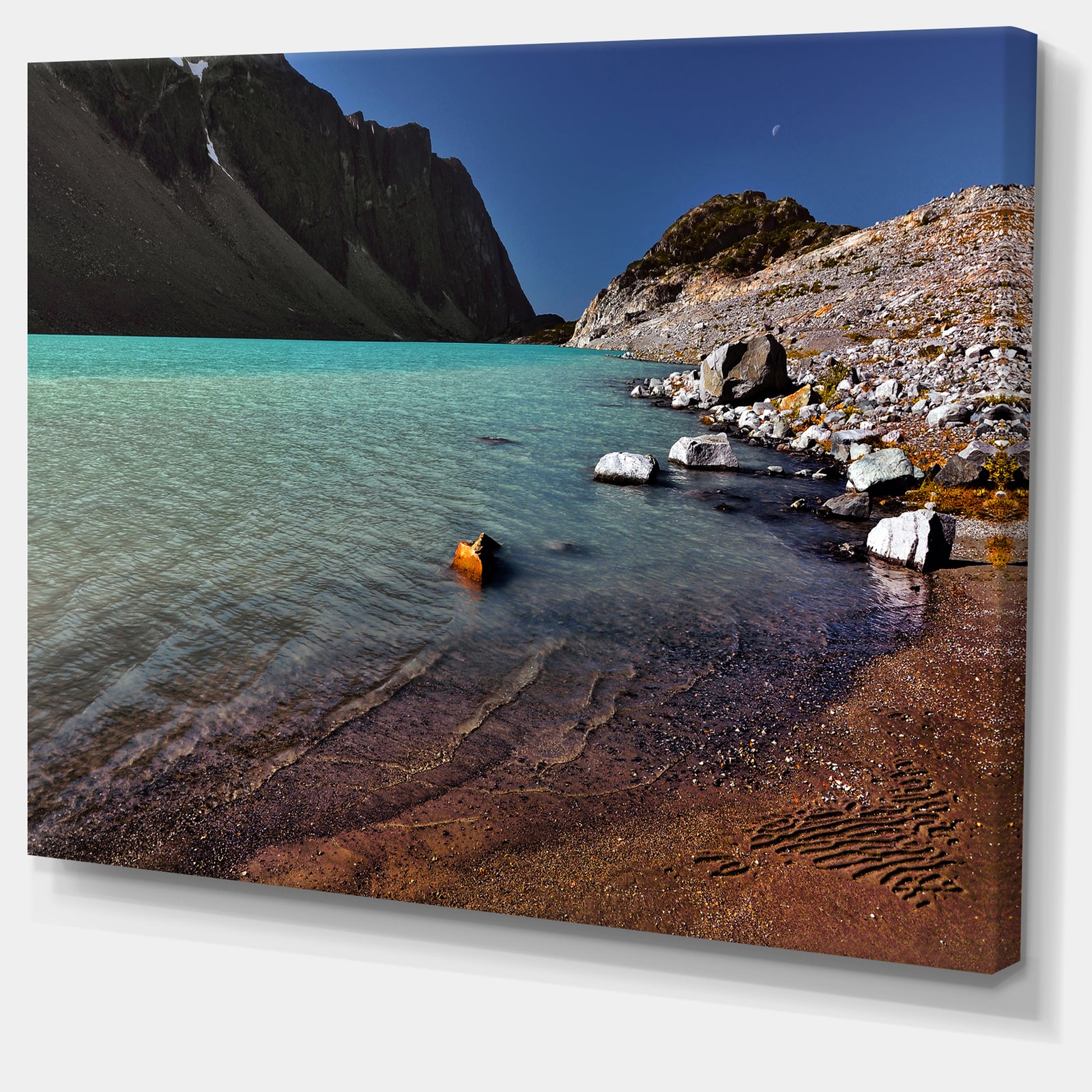 Bright Blue Waters of Mountain Lake - Landscape Artwork Canvas Print