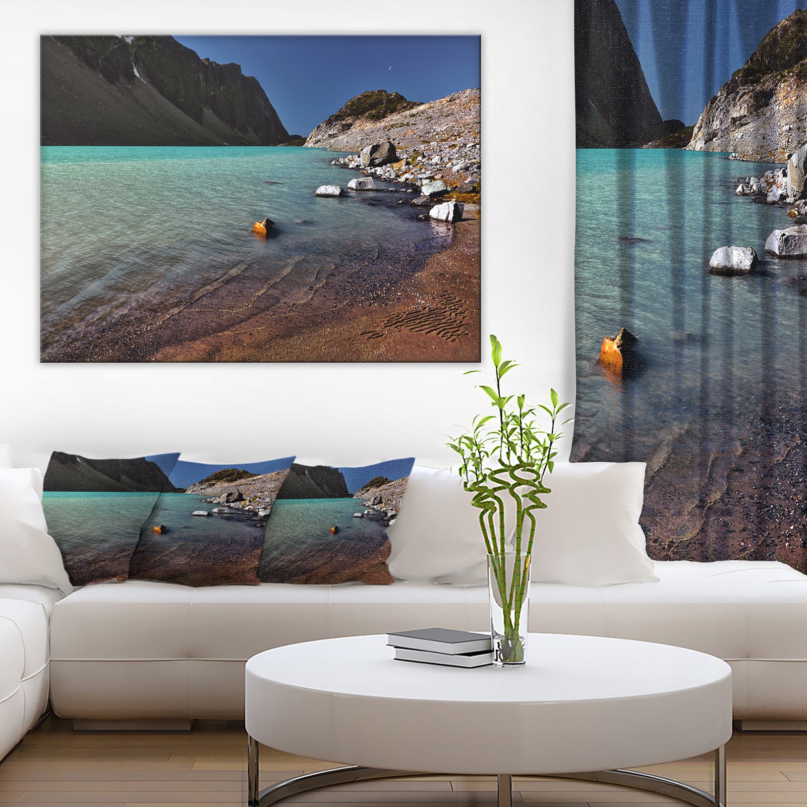 Bright Blue Waters of Mountain Lake - Landscape Artwork Canvas Print