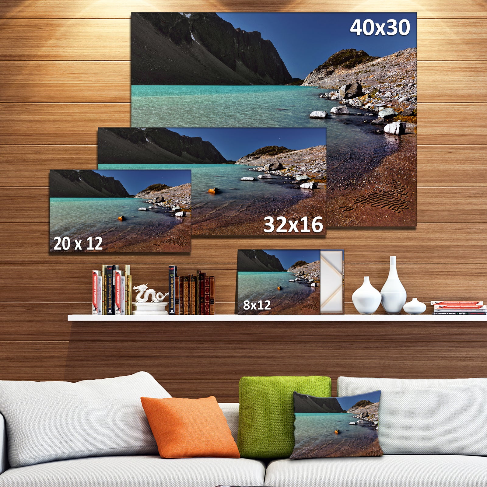 Bright Blue Waters of Mountain Lake - Landscape Artwork Canvas Print