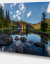 Mountain Lake Surrounded by Trees - Landscape Artwork Canvas Print