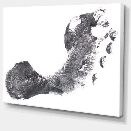 Black and White Footprint Design - Portrait Canvas Wall Art Print
