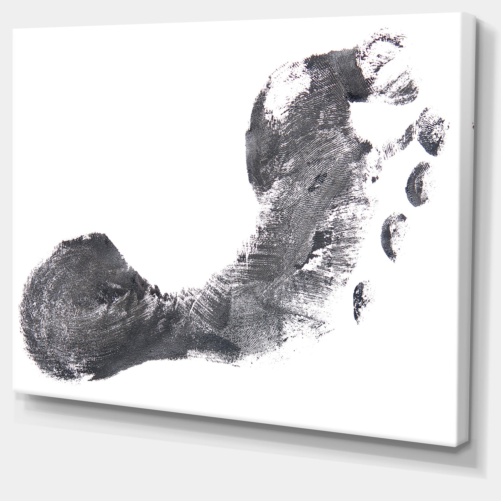Black and White Footprint Design - Portrait Canvas Wall Art Print