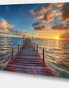 Brilliant Sunrise over Sea Pier - Modern Canvas Art Print