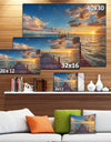 Brilliant Sunrise over Sea Pier - Modern Canvas Art Print