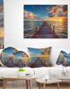 Brilliant Sunrise over Sea Pier - Modern Canvas Art Print