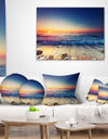 Beautiful Sunrise over Blue Sea - Seashore Canvas Art Print