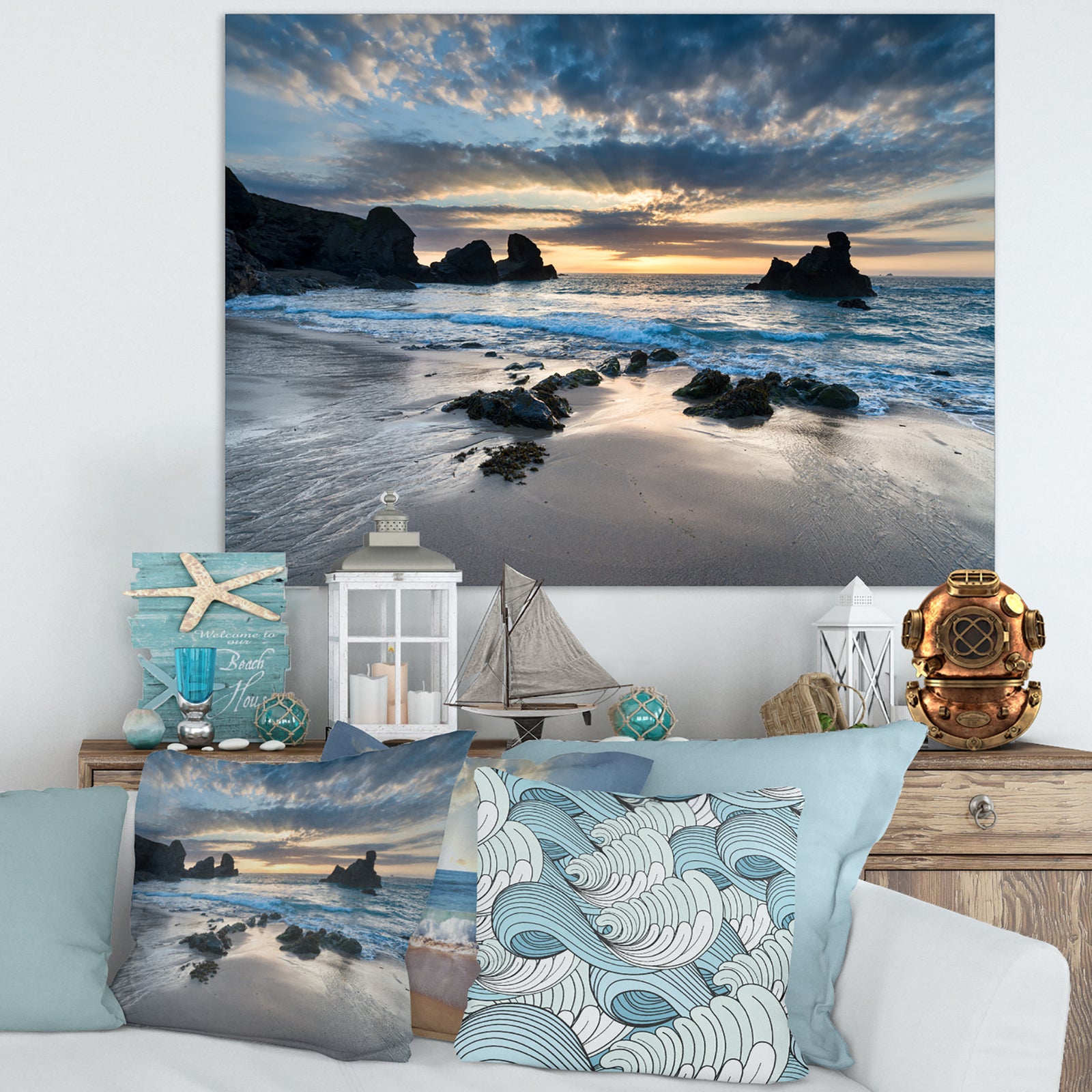 Beautiful Porthcothan Bay - Seashore Canvas Art Print