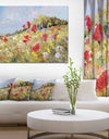 Painted Poppies on Summer Meadow - Large Landscape Canvas Art