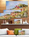 Painted Poppies on Summer Meadow - Large Landscape Canvas Art