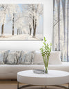 Winter Lane on Sunny Morning - Modern Forest Canvas Wall Artwork