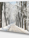 Winter Lane in Countryside - Large Forest Artwork Canvas