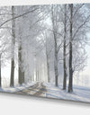 Winter Rural Road in the Morning - Large Forest Artwork Canvas