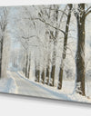 Winter Road in Dense Foggy Forest - Large Forest Artwork Canvas