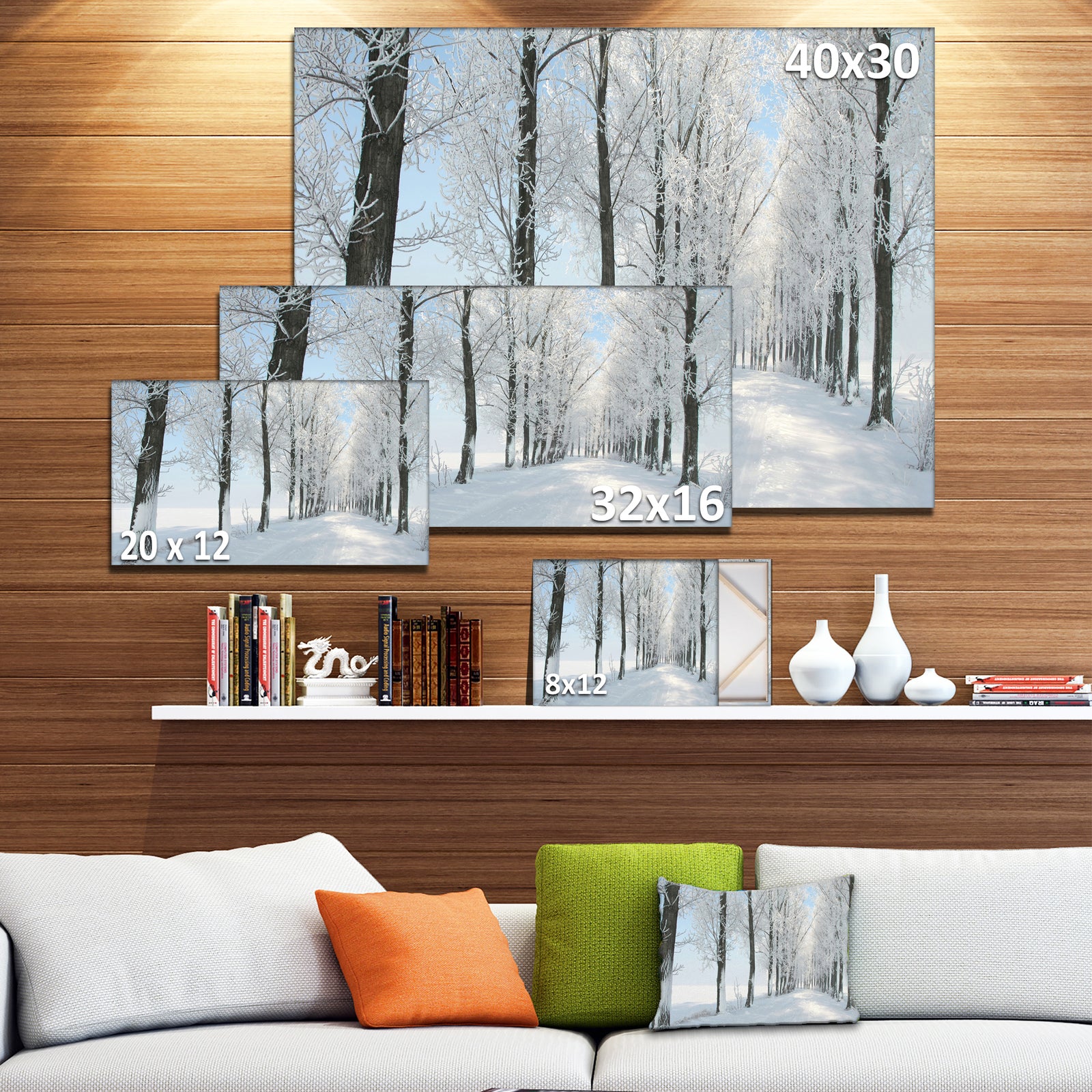 Beautiful Winter Forest Lane Photo - Large Forest Artwork Canvas