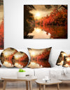 Colorful Fall Sunset over River - Landscape Canvas Art Print