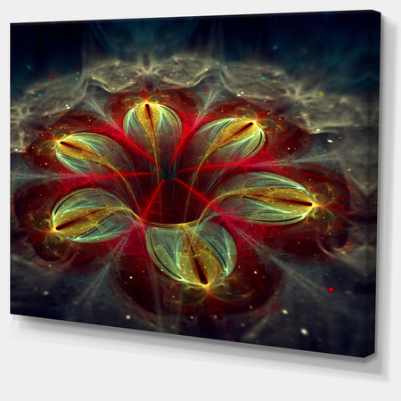 Red Golden Colorful Fractal Design - Modern Floral Wall Artwork
