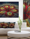 Red Golden Colorful Fractal Design - Modern Floral Wall Artwork