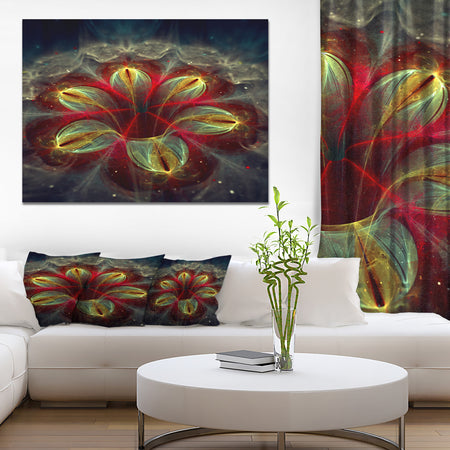 Red Golden Colorful Fractal Design - Modern Floral Wall Artwork