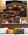 Red Golden Colorful Fractal Design - Modern Floral Wall Artwork