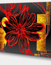 Abstract Red Flower Painting - Modern Flower Canvas Wall Artwork