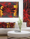 Abstract Red Flower Painting - Modern Flower Canvas Wall Artwork