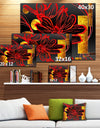 Abstract Red Flower Painting - Modern Flower Canvas Wall Artwork