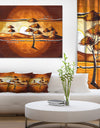 African Motive Art Watercolor - Modern Landscape Wall Art Canvas