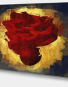 Vintage Background With Red Flower - Modern Flower Canvas Wall Artwork