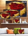 Vintage Background With Red Flower - Modern Flower Canvas Wall Artwork