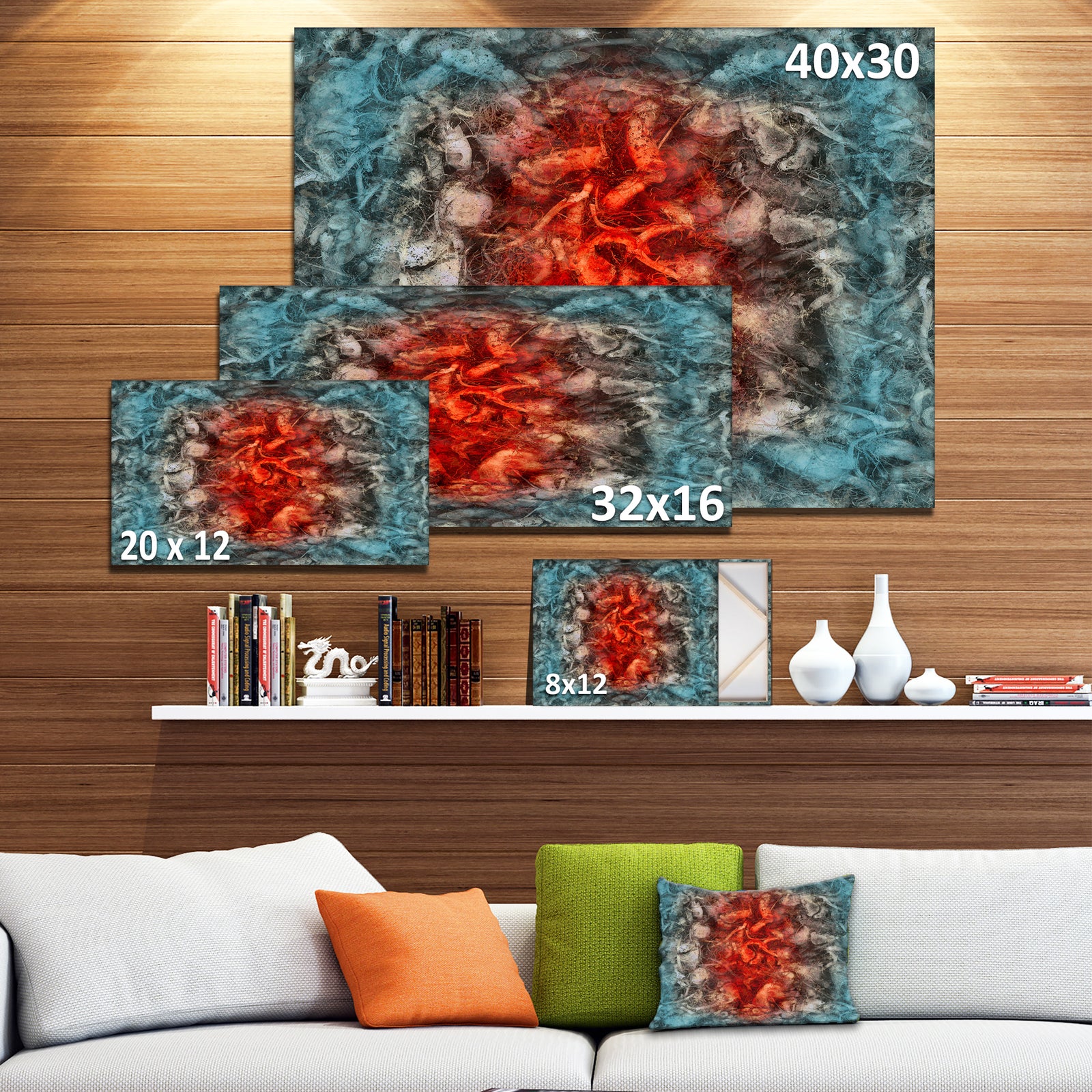 Abstract Floral Texture Design - Large Abstract Canvas Artwork