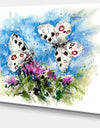 Apollo Butterflies Illustration on Blue - Floral Canvas Artwork