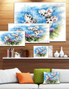 Apollo Butterflies Illustration on Blue - Floral Canvas Artwork