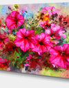 Purple Flowers Composition Watercolor - Floral Canvas Artwork