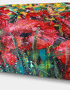 Red Poppies Acrylic Drawing - Extra Large Floral Wall Art