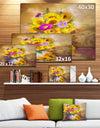 Yellow Sunflower and Violet Aster Flowers - Extra Large Floral Wall Art