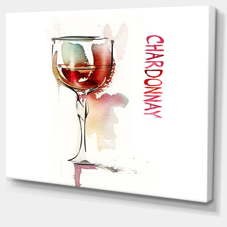 Red Wine on White Background - Modern Canvas Wall Art Print