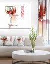 Red Wine on White Background - Modern Canvas Wall Art Print