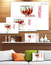 Red Wine on White Background - Modern Canvas Wall Art Print