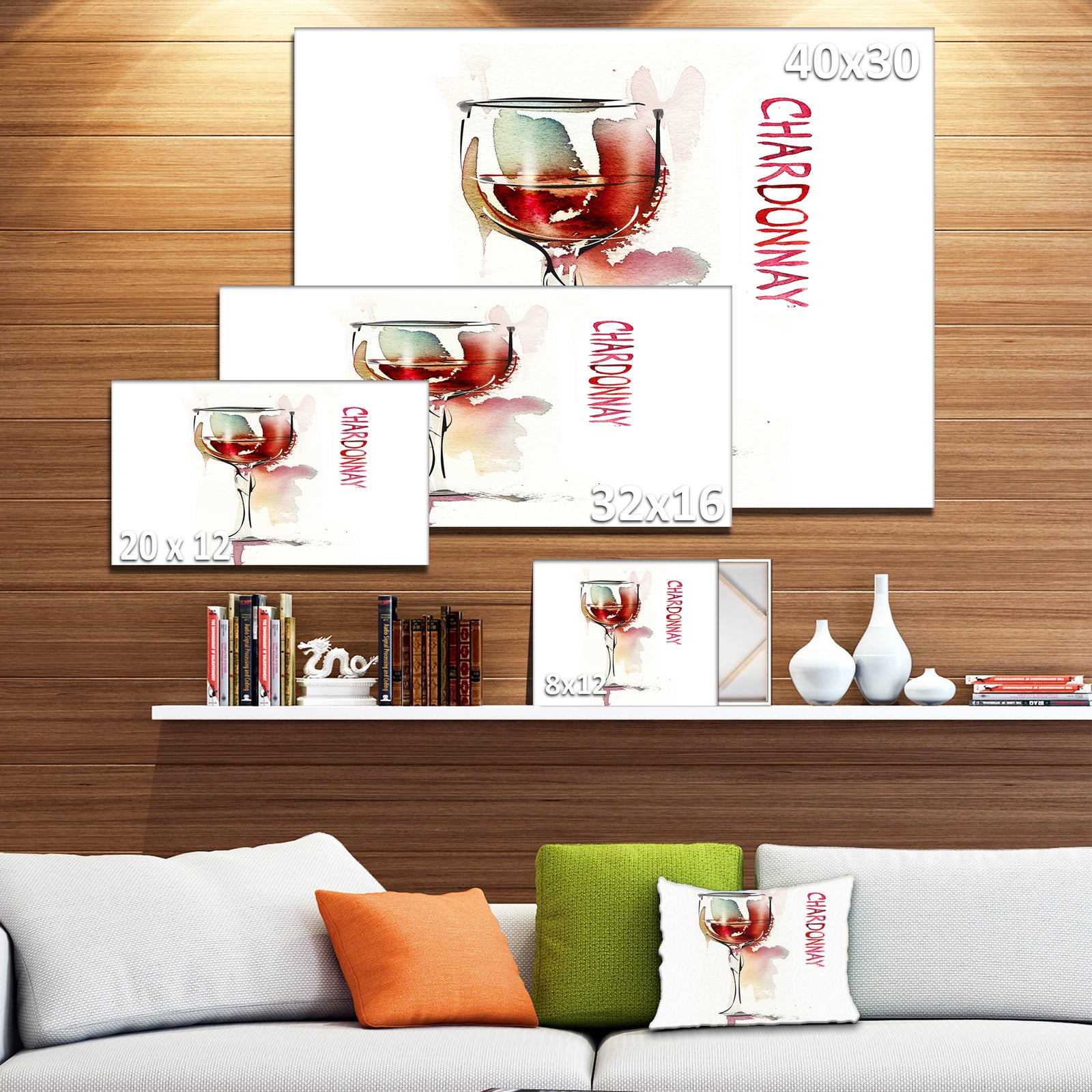 Red Wine on White Background - Modern Canvas Wall Art Print