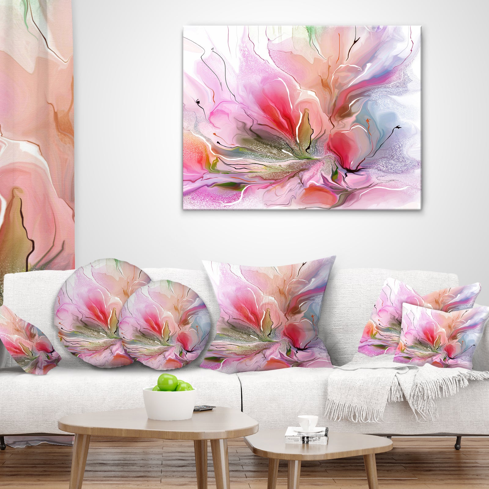 Lovely Painted Floral Design - Extra Large Floral Wall Art