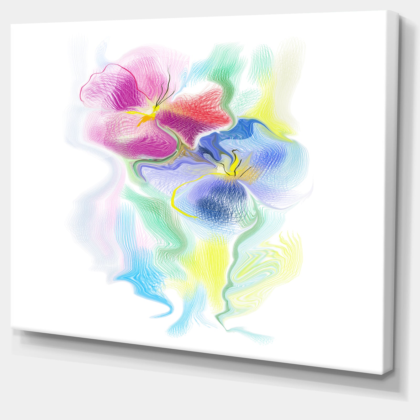 Colorful Floral Watercolor Sketch - Extra Large Floral Wall Art