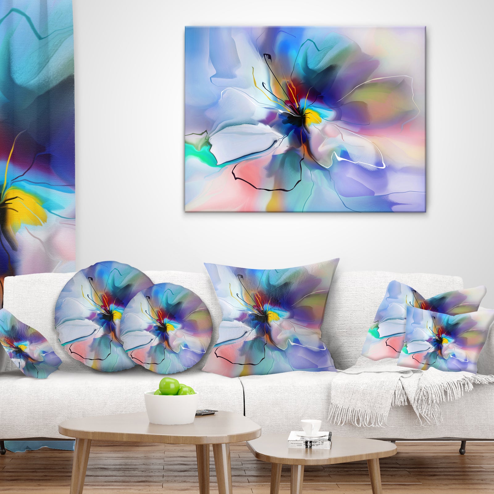 Abstract Creative Blue Flower - Extra Large Floral Wall Art