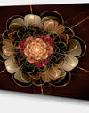 Dark Gold Red Fractal Flower Pattern - Extra Large Floral Wall Art