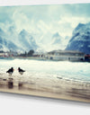 Birds and Mountain Peak - Seashore Wall Art on Canvas