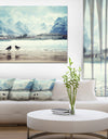 Birds and Mountain Peak - Seashore Wall Art on Canvas