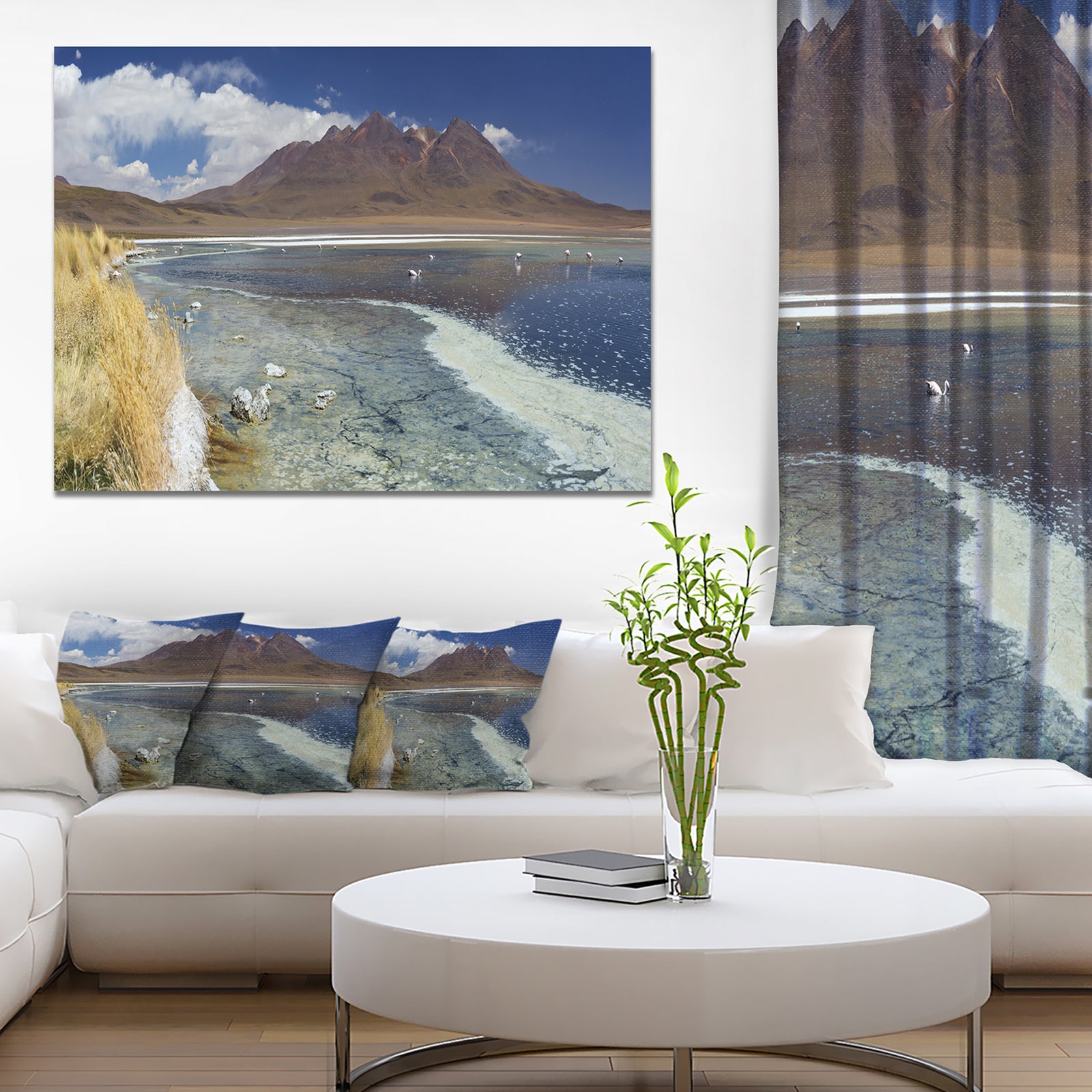 Desert Lake Laguna Canapa on Sunny Day - Modern Seashore Canvas Wall Art