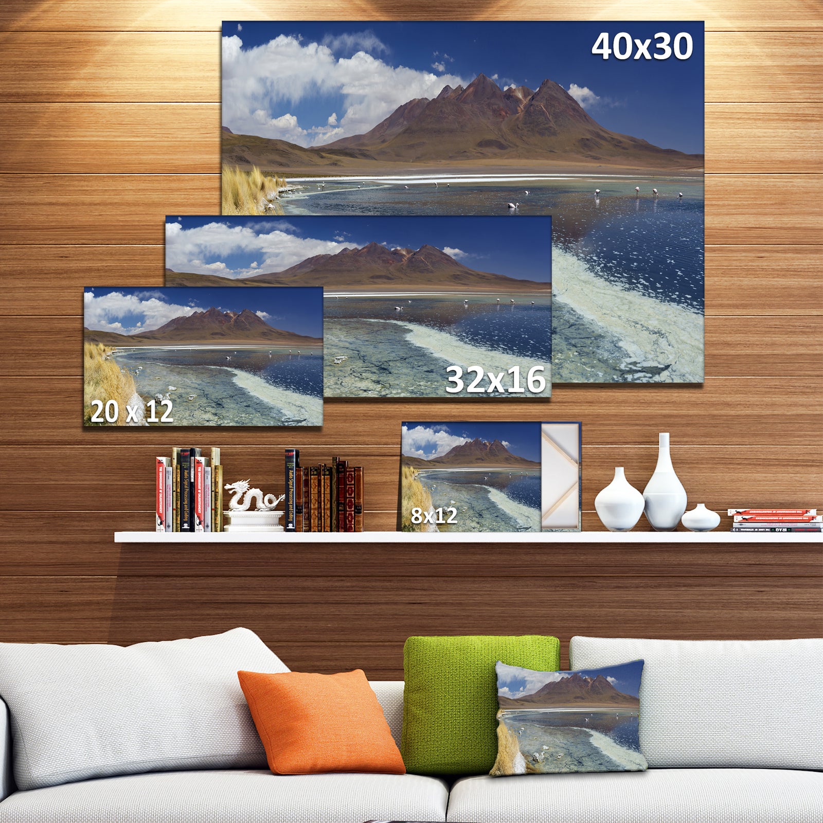 Desert Lake Laguna Canapa on Sunny Day - Modern Seashore Canvas Wall Art