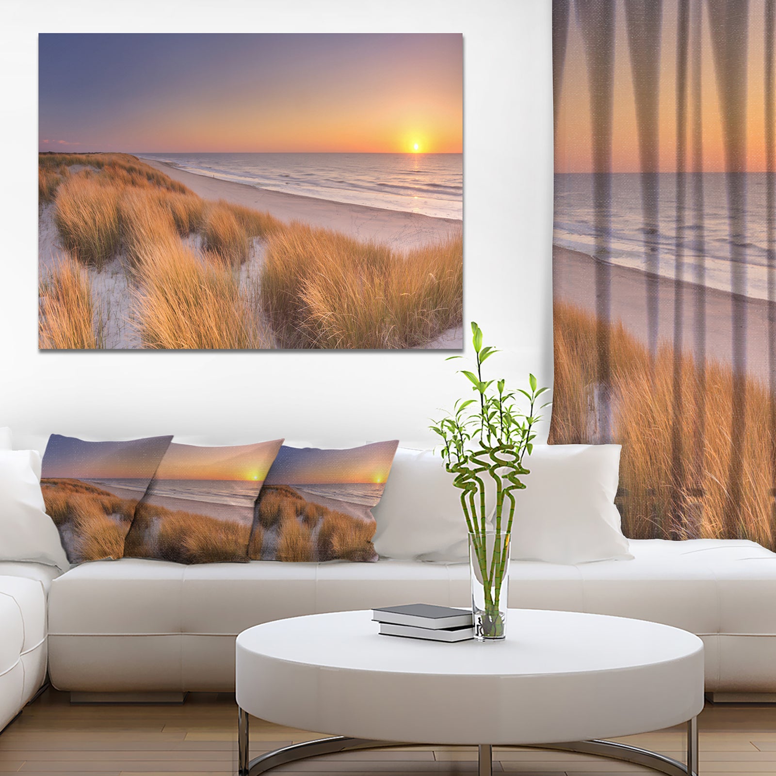 Sunset on Texel Island Beach - Modern Seashore Canvas Wall Art